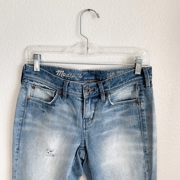 Vintage Distressed Madewell Rail Straight Jeans - Classic 90s Style Denim - Picture 8 of 10